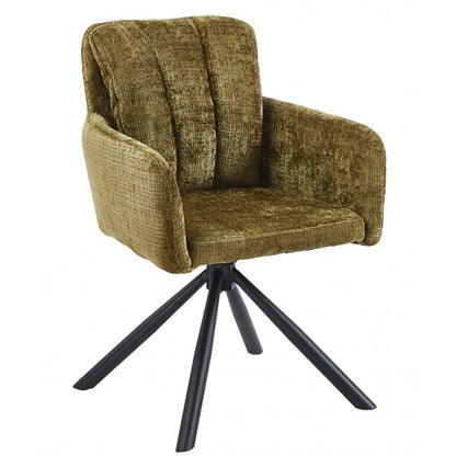 Sillón Vaduz Metal Giratorio con Tapizado Cremona Verde – Diseño Moderno