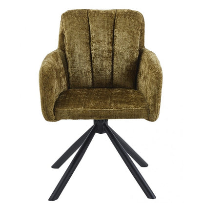 Sillón Vaduz Metal Giratorio con Tapizado Cremona Verde – Diseño Moderno