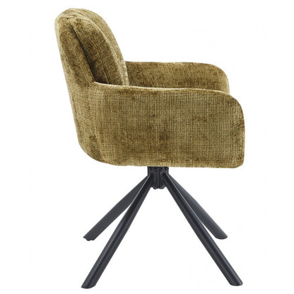 Sillón Vaduz Metal Giratorio con Tapizado Cremona Verde – Diseño Moderno