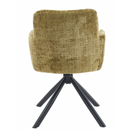 Sillón Vaduz Metal Giratorio con Tapizado Cremona Verde – Diseño Moderno