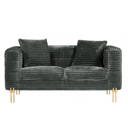 Sofá LARIOS, 2 plazas, tejido corduroy gris