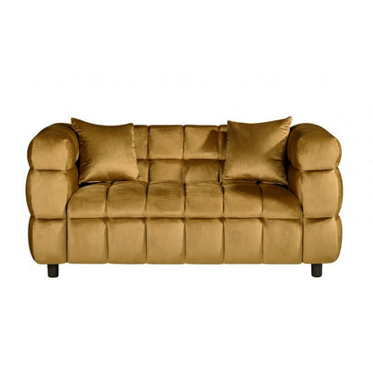 Sofá LORING, 2 plazas, tejido velvet camel 34