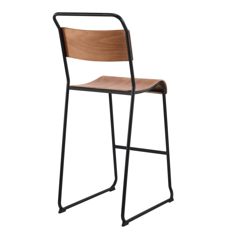 Taburete Liverpool Apilable Negro de Abedul – Diseño Moderno