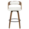 Taburete Loarre de Madera con Similpiel Blanca – Diseño Moderno