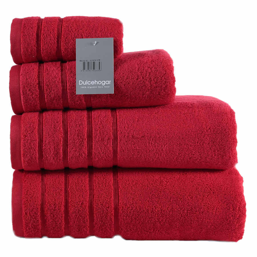 TOALLAS ZERO TWIST 100% ALGODÓN – ROJO TOCADOR 30x50 CM
