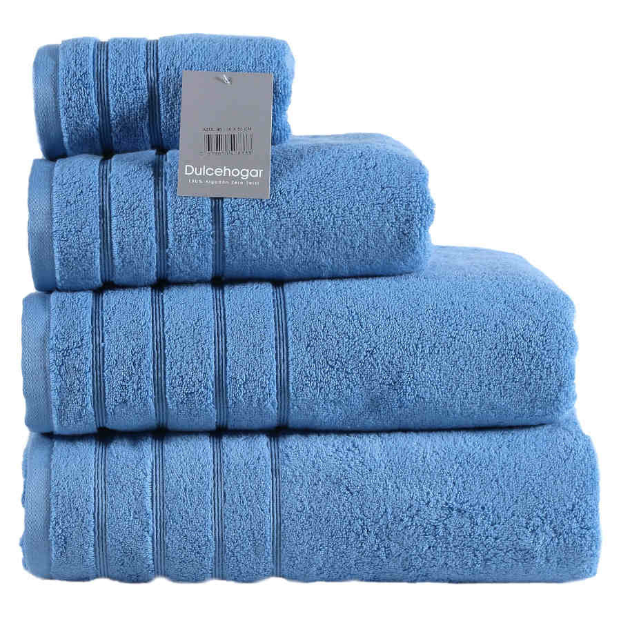 TOALLAS ZERO TWIST 100% ALGODÓN – AZUL TOCADOR 30x50 CM