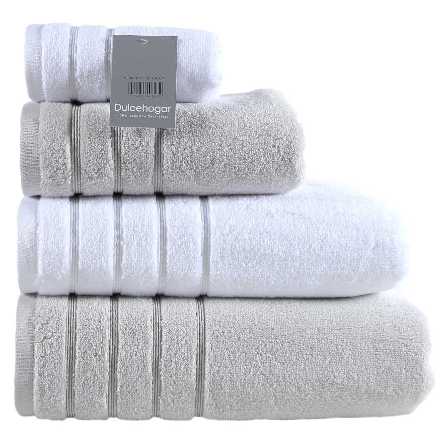 TOALLAS ZERO TWIST 100% ALGODÓN – GRIS CLARO BAÑO 100x150 CM