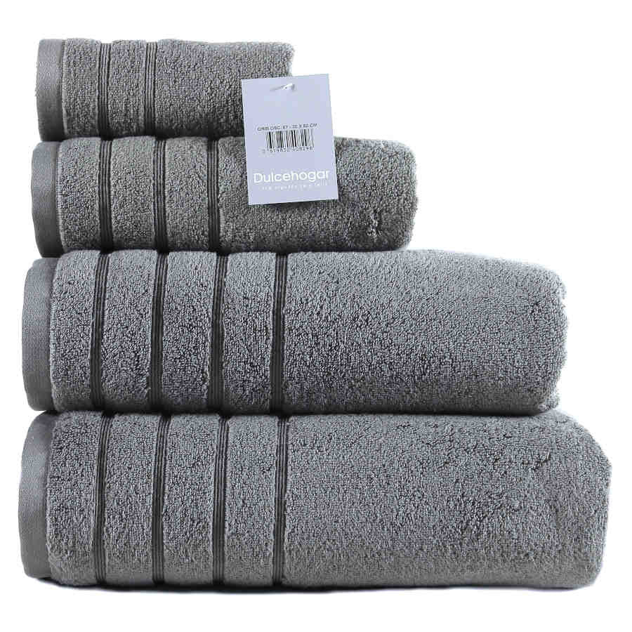 TOALLAS ZERO TWIST 100% ALGODÓN – GRIS OSCURO BAÑO 100x150 CM